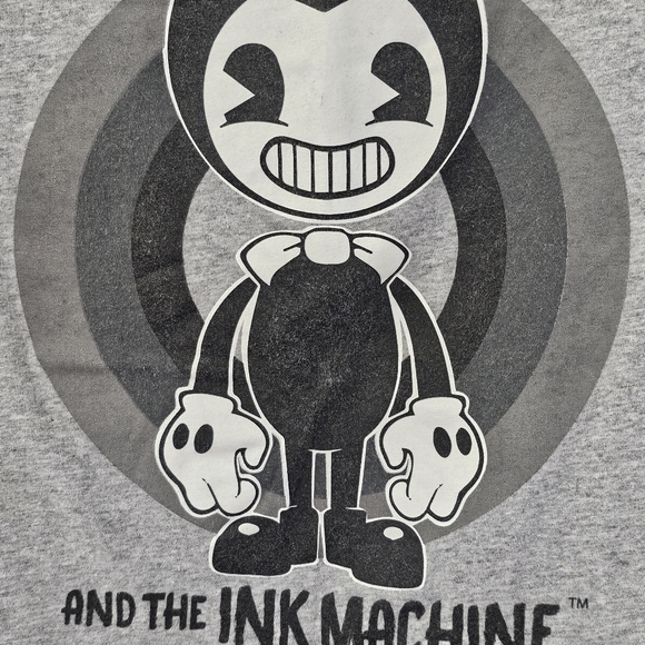 Gray & Black Bendy And The Ink Machine Short Sleeve Shirt Size XL - Picture 3 of 7